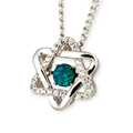 * 1 COSMIC AURORA SACRED LIGHT STAR OF DAVID STERLING SILVER OPAL NECKLACE