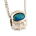 * 1 COSMIC ORBITAL LIGHT SWIVEL STERLING SILVER OPAL NECKLACE
