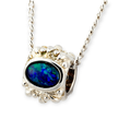 * 1 ASTRAL GYRO RADIANCE SWIVEL STERLING SILVER OPAL NECKLACE
