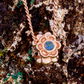 * 1 BLOSSOM AURORA FLOWER 18KT ROSE GOLD PLATED OPAL PENDANT