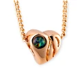 * 1 COSMIC HEARTBEAT AURORA LOVE 18KT ROSE GOLD PLATED OPAL PENDANT