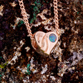 * 1 COSMIC HEARTBEAT AURORA LOVE 18KT ROSE GOLD PLATED OPAL PENDANT
