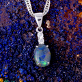 * 1 ASTRAL LIGHTFALL RAINBOW STERLING SILVER OPAL PENDANT