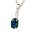 * 1 ASTRAL LIGHTFALL RAINBOW STERLING SILVER OPAL PENDANT