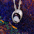 * 1 CELESTIAL MINIMAL STERLING SILVER WHITE OPAL PENDANT