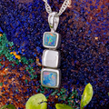 * 1 STARLIGHT DROP STERLING SILVER OPAL PENDANT