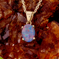 * 1 CELESTIAL STARLIGHT 14KT GOLD OPAL PENDANT