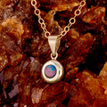 * 1 CELESTIAL AURORA RAINBOW 14KT GOLD OPAL CHARM