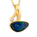 * 1 CELESTIAL AURORA DIAMOND 14KT GOLD OPAL CHARM