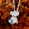 * 1 OUTBACK KOALA STERLING SILVER OPAL CHARM PENDANT
