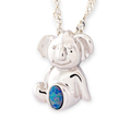 * 1 OUTBACK KOALA STERLING SILVER OPAL CHARM PENDANT