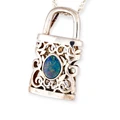 * 1 COSMIC LOCKET STERLING SILVER OPAL CHARM PENDANT