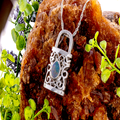 * 1 COSMIC LOCKET STERLING SILVER OPAL CHARM PENDANT
