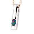 * 1 MINIMAL RAINBOW DROP STERLING SILVER OPAL CHARM PENDANT