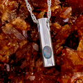 * 1 MINIMAL RAINBOW DROP STERLING SILVER OPAL CHARM PENDANT