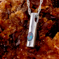 * 1 MINIMAL RAINBOW DROP STERLING SILVER OPAL CHARM PENDANT