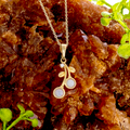 * 1 CHERRY BLOSSOM WHITE OPAL 18KT GOLD PLATED PENDANT