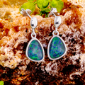 * 1 DREAMS OF THE GALAXY STERLING SILVER OPAL EARRINGS