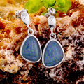 * 1 STARDUST NEBULA FLARE STERLING SILVER OPAL EARRINGS