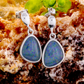 * 1 STARDUST NEBULA FLARE STERLING SILVER OPAL EARRINGS