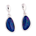* 1 NEBULA RAINBOW STERLING SILVER OPAL DROP EARRINGS