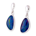 * 1 NEBULA RAINBOW STERLING SILVER OPAL DROP EARRINGS