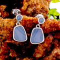 * 1 SUPERNOVA VIOLET HALO OPAL DROP EARRINGS COUTURE STERLING SILVER