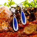 * 1 VIOLET COSMIC FALL STERLING SILVER OPAL DROP EARRINGS