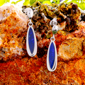 * 1  GALACTIC VIOLET STREAM STERLING SILVER OPAL DROP EARRINGS