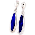 * 1  GALACTIC VIOLET STREAM STERLING SILVER OPAL DROP EARRINGS