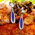 * 1  GALACTIC VIOLET STREAM STERLING SILVER OPAL DROP EARRINGS