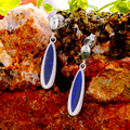 * 1  GALACTIC VIOLET STREAM STERLING SILVER OPAL DROP EARRINGS