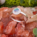 * CELESTIAL FLAME 14KT WHITE GOLD OPAL RING