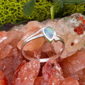 * TEARDROP RAINBOW 14KT GOLD & DIAMOND OPAL RING