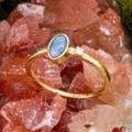 * AURORA DIAMOND  14KT YELLOW GOLD & DIAMOND  OPAL RING