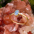 * AURORA DIAMOND  14KT YELLOW GOLD & DIAMOND  OPAL RING