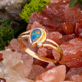 * COSMIC FLARE DIAMOND 14KT YELLOW GOLD OPAL RING