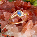 * COSMIC FLARE DIAMOND 14KT YELLOW GOLD OPAL RING