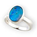 * OUTBACK OPALTON BOULDER OPAL STERLING SILVER OPAL RING