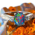 * 1  Abundant Brilliance 925 Sterling Silver Opal Ring