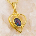 LOVE CATCH 18KT GOLD PLATED AUSTRALIAN OPAL NECKLACE