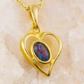 LOVE CATCH 18KT GOLD PLATED AUSTRALIAN OPAL NECKLACE
