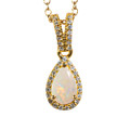 RADIANCE RICH 18kt GOLD PLATED SOLID AUSTRALIAN WHITE OPAL NECKLACE