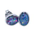 Black Opal Stud Earrings