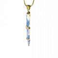 OPALIZED ANCIENT SEA 18KT GOLD SOLID AUSTRALIAN OPAL BELEMNITE NECKLACE (OPALIZED SQUID) 2