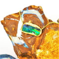 LIA'S MAGESTY 18KT  GOLD & DIAMOND NATURAL AUSTRALIAN  BOULDER OPAL NECKLACE
