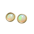 GLORIOUS PASSION 18KT GOLD PLATED NATURAL AUSTRALIAN WHITE OPAL STUD EARRINGS GLORIOUS PASSION 18KT GOLD PLATED NATURAL AUSTRALIAN WHITE OPAL STUD EARRINGS