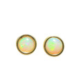 GLORIOUS PASSION 18KT GOLD PLATED NATURAL AUSTRALIAN WHITE OPAL STUD EARRINGS GLORIOUS PASSION 18KT GOLD PLATED NATURAL AUSTRALIAN WHITE OPAL STUD EARRINGS