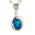 LUE MOUNTAIN 14KT WHITE GOLD AUSTRALIAN OPAL NECKLACE