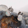 SPLASH MOUNTAIN  STERLING SILVER NATURAL WHITE AUSTRALIAN OPAL STUD EARRINGS